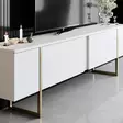 TV-taso, valkokulta, 180cm x 30cm x 50cm, kestävä, elegantti - TV-tasot - 8683743790937 - 3