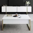 TV-taso, valkokulta, 180cm x 30cm x 50cm, kestävä, elegantti - TV-tasot - 8683743790937 - 4
