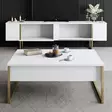 TV-taso, valkokulta, 180cm x 30cm x 50cm, kestävä, elegantti - TV-tasot - 8683743790937 - 5