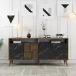 Tyylikäs ja Toimiva Konsoli - Pähkinä Musta Marmori - 100% Melamiinipinnoitettu - 160x78x35 cm - Useita Hyllyjä - Lipastot ja senkit - 8683743027927 - 1