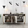 Moderni Konsoli - Pähkinä Valkoinen Marmori, 100% Melamiinipinnoitettu, 160x78x35 cm, Muovikahva ja -jalat, Lisäsäilytys - Lipastot ja senkit - 8683743027897 - 4