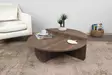 Walnut-sävyinen skandinaavinen sohvapöytä, 100% melamiinipinnoitettu, 18mm paksuus, 90x30x60cm ja 85x35x30cm - Sohvat - 8683342746847 - 7