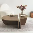 Walnut-sävyinen skandinaavinen sohvapöytä, 100% melamiinipinnoitettu, 18mm paksuus, 90x30x60cm ja 85x35x30cm - Sohvat - 8683342746847 - 3