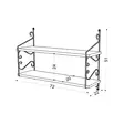 Valkoinen Seinähylly 100% Melamiinipinnoitettu Lastulevy 72x51x20 cm Metallikiinnike Helppo Asennus ja Kokoaminen - Seinähyllyt - 8681181788837 - 3