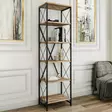 Kirjahylly, atlantic pine black, 50 cm leveä, 180 cm korkea, kestävä - Kirjahyllyt - 8681875788617 - 1