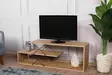 TV-taso, tammi, 100% melamiinipinnoitettu lastulevy, 18mm, 120x40x30cm, useita hyllyjä, kestävä ja tyylikäs design - TV-tasot - 8683342427517 - 2