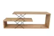 TV-taso, tammi, 100% melamiinipinnoitettu lastulevy, 18mm, 120x40x30cm, useita hyllyjä, kestävä ja tyylikäs design - TV-tasot - 8683342427517 - 5