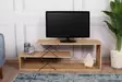 TV-taso, tammi, 100% melamiinipinnoitettu lastulevy, 18mm, 120x40x30cm, useita hyllyjä, kestävä ja tyylikäs design - TV-tasot - 8683342427517 - 1