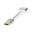 DisplayPort kaapeli | DisplayPort uros | DVI-D 24+1-Pin Naaras | 1080p | Kullattu | 0.20 m | Pyöreä | Punottu | Hopea | Laatikko kannella ja ikkunalla - Tietokone ja verkko - 5412810331697 - 40