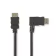 High Speed HDMI Kaapeli Ethernet | Oikea Hooked HDMI -liitin | HDMI liitin | 4K@30Hz | 10.2 Gbps | 1.50 m | Pyöreä | PVC | Musta | Kirjekuori - HDMI-kaapelit - 5412810264667 - 1