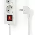 Jatkojohto | Maadoitettu virtaliitin / Tyyppi F (CEE 7/7) | 3-suuntainen | 1.50 m | 3680 W | 16 A | Maadoituksen tyyppi: Sivukontaktit | 230 V AC 50/60 Hz | Pistokannan kulma: 45 ° | H05VV-F 3G1.5mm² | On/off-kytkin | Valkoinen - Jatkojohdot - 5412810290697 - 45