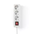 Jatkojohto | Maadoitettu virtaliitin / Tyyppi F (CEE 7/7) | 3-suuntainen | 1.50 m | 3680 W | 16 A | Maadoituksen tyyppi: Sivukontaktit | 230 V AC 50/60 Hz | Pistokannan kulma: 45 ° | H05VV-F 3G1.5mm² | On/off-kytkin | Valkoinen - Jatkojohdot - 5412810290697 - 1
