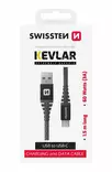 Latauskaapeli Kevlar USB/USB-C 1,5m Swissten - USB-C -kaapelit - 8595217481497 - 2