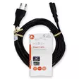Sähköjohto | Euro Uros | IEC-320-C7 | Suora | Suora | Niklattu | 5.00 m | Litteä | PVC | Musta | Label - Virtakaapelit ja liittimet - 5412810427437 - 66