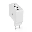 Seinälaturi | 24 W | 4x 2.4 A | Lähtöliitäntöjen määrä: 4 | 4x USB-A | Kaapeli ei sisälly | Single Voltage Output | Valkoinen - Verkkolaturit - 5412810267637 - 1