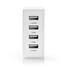 Seinälaturi | 24 W | 4x 2.4 A | Lähtöliitäntöjen määrä: 4 | 4x USB-A | Kaapeli ei sisälly | Single Voltage Output | Valkoinen - Verkkolaturit - 5412810267637 - 2