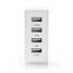 Seinälaturi | 24 W | 4x 2.4 A | Lähtöliitäntöjen määrä: 4 | 4x USB-A | Kaapeli ei sisälly | Single Voltage Output | Valkoinen - Verkkolaturit - 5412810267637 - 6
