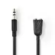 Stereoäänikaapeli | 3.5 mm uros | 2x 3.5 mm naaras | Niklattu | 0.20 m | Pyöreä | Laatikko - Audiokaapelit - 5412810288137 - 1