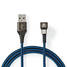 USB kaapeli | USB 2.0 | USB-A Uros | USB-C Uros | 480 Mbps | Kullattu | 2.00 m | Pyöreä | Nailon / Punottu | Musta / Sininen | Laatikko kannella ja ikkunalla - Tietokone ja verkko - 5412810327157 - 2