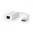 USB-verkkosovitin | USB 3.2 Gen 1 | 1 Gbps | USB-A Uros | RJ45 Naaras | 0.20 m | Pyöreä | Niklattu | Puhdas kupari | Valkoinen | Laatikko - Tietokone ja verkko - 5412810328727 - 3