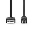 USB kaapeli | USB 2.0 | USB-A Uros | USB-B Uros | 10 W | 480 Mbps | Niklattu | 2.00 m | Pyöreä | PVC | Musta | Label - Tietokone ja verkko - 5412810421497 - 10