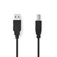 USB kaapeli | USB 2.0 | USB-A Uros | USB-B Uros | 10 W | 480 Mbps | Niklattu | 2.00 m | Pyöreä | PVC | Musta | Label - Tietokone ja verkko - 5412810421497 - 1