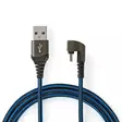 USB kaapeli | USB 2.0 | USB-A Uros | USB-C Uros | 480 Mbps | Kullattu | 2.00 m | Pyöreä | Nailon / Punottu | Musta / Sininen | Laatikko kannella ja ikkunalla - Tietokone ja verkko - 5412810327157 - 31