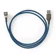 USB kaapeli | USB 2.0 | USB-A Uros | USB-C Uros | 480 Mbps | Kullattu | 2.00 m | Pyöreä | Nailon / Punottu | Musta / Sininen | Laatikko kannella ja ikkunalla - Tietokone ja verkko - 5412810327157 - 75