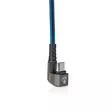 USB kaapeli | USB 2.0 | USB-A Uros | USB-C Uros | 480 Mbps | Kullattu | 2.00 m | Pyöreä | Nailon / Punottu | Musta / Sininen | Laatikko kannella ja ikkunalla - Tietokone ja verkko - 5412810327157 - 45