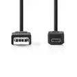 USB kaapeli | USB 2.0 | USB-A Uros | USB Micro-B Uros | 9 W | 480 Mbps | Niklattu | 5.00 m | Pyöreä | PVC | Musta | Kirjekuori - Tietokone ja verkko - 5412810274857 - 10
