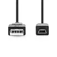 USB kaapeli | USB 2.0 | USB-A Uros | USB Mini-B 5 pin Uros | 480 Mbps | Niklattu | 1.00 m | Pyöreä | PVC | Musta | Label - Tietokone ja verkko - 5412810421527 - 10