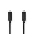 USB kaapeli | USB 3.2 Gen 1 | USB-C Uros | USB-C Uros | 60 W | 4K@60Hz | 5 Gbps | Niklattu | 1.00 m | Pyöreä | PVC | Musta | Laatikko - Tietokone ja verkko - 5412810289097 - 1
