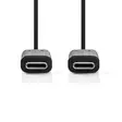 USB kaapeli | USB 3.2 Gen 1 | USB-C Uros | USB-C Uros | 60 W | 4K@60Hz | 5 Gbps | Niklattu | 1.00 m | Pyöreä | PVC | Musta | Laatikko - Tietokone ja verkko - 5412810289097 - 10