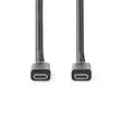 USB kaapeli | USB 3.2 Gen 2 | USB-C Uros | USB-C Uros | 100 W | 4K@60Hz | 20 Gbps | Niklattu | 2.00 m | Pyöreä | PVC | Musta | Laatikko - Tietokone ja verkko - 5412810422067 - 10