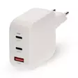 Seinälaturi | 100 W | GaN | PD3.0 | 2.5 / 3.0 / 5.0 A | Lähtöliitäntöjen määrä: 3 | USB-A / 2x USB-C | Automaattinen Jännitteen Valinta | Valkoinen - Verkkolaturit - 5412810470167 - 1
