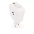 Seinälaturi | 100 W | GaN | PD3.0 | 2.5 / 3.0 / 5.0 A | Lähtöliitäntöjen määrä: 3 | USB-A / 2x USB-C | Automaattinen Jännitteen Valinta | Valkoinen - Verkkolaturit - 5412810470167 - 41
