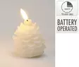 Led kynttilä käpy valkoinen 7cm paristokäyttöinen liekitön sisustus joulu talvi ajastin 6/18h - Led-kynttilät ja lyhdyt - 8721037671927 - 1