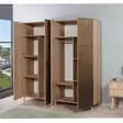 Abstrakti Moderni Vaatekaappi - Sonoma Tammi, 100% Melamiinipinnoitettu, 180x192x52 cm, Useita Hyllyjä, Lisäsäilytys - Vaatekaapit - 8681875404777 - 4