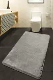 AkryyliKylpyhuonematto, harmaa, 80 x 140 cm, pehmeä, antibakteerinen - Kylpyhuonematot ja kosteantilan matot - 8681875327717 - 2