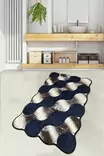 Antibakteerinen Kylpymatto 70x120 cm, Tummansininen/Kulta/Beige, 100% Polyesteri, Liukumaton, Konepestävä 30°C - Kylpyhuonematot ja kosteantilan matot - 8683743784387 - 1