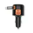 Autolaturi | 60 W | 2.4 / 3.0 A | Lähtöliitäntöjen määrä: 3 | Portin tyyppi: USB-A / USB-C | USB-C sisäänvedettävä kaapeli | 0.70 m | Automaattinen Jännitteen Valinta - Autolaturit - 5412810473687 - 30