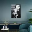 Banksyn Monivärinen Koristeellinen Karkaistu Lasi Maalaus 45x65 cm - Taide, Kestävyys ja Eleganssi Yhdessä - Taulut ja kehykset - 8683742854647 - 5