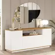 Atlantic Pine White Konsoli - 100% Melamiinipinnoitettu Lastulevy, 180x75x44,5 cm, 2 Pakkausta, Tyylikäs ja Kestävä - Lipastot ja senkit - 8683742495857 - 2