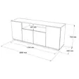 Atlantic Pine White Konsoli - 100% Melamiinipinnoitettu Lastulevy, 180x75x44,5 cm, 2 Pakkausta, Tyylikäs ja Kestävä - Lipastot ja senkit - 8683742495857 - 7
