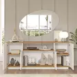 Atlantic Pine White Konsoli - 100% Melamiinipinnoitettu Lastulevy, 180x75x44,5 cm, 2 Pakkausta, Tyylikäs ja Kestävä - Lipastot ja senkit - 8683742495857 - 4