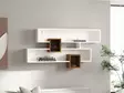 Skandinaavinen Seinä Hylly, 120x75x22 cm, Pähkinä Valkoinen, 100% Melamiinipinnoitettu, Useita Hyllyjä, Helppo Asennus - Seinähyllyt - 8681875147087 - 2