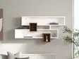 Skandinaavinen Seinä Hylly, 120x75x22 cm, Pähkinä Valkoinen, 100% Melamiinipinnoitettu, Useita Hyllyjä, Helppo Asennus - Seinähyllyt - 8681875147087 - 1