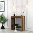 Elegantti Meikkipöytä - 100% Melamiinipinnoitettu Lastulevy, Pähkinänvärinen, 70x40x84,7 cm, Kestävä ja Tyylikäs - Meikkipöydät - 8684282088547 - 3