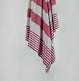 Fouta Rantapyyhe - Harmaa/Punainen, 100% Puuvillaa, 100x180 cm, Korkea Imukyky, Erittäin Pehmeä, Konepestävä - Pyyhkeet ja kylpytakit - 8683342756747 - 1
