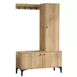 Hall Standi - Tyylikäs ja Kestävä Säilytysratkaisu, Tammi-Musta, 110x175x40 cm, 100% Melamiinipinnoitettu, Useita Hyllyjä - Eteiskaapit - 8682870656017 - 1